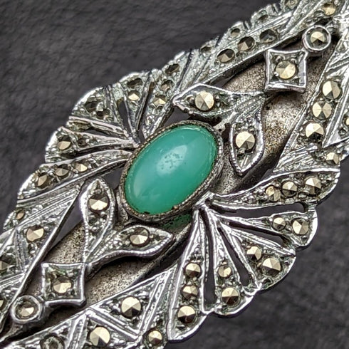 Antique Portable Folding Glasses Marcasite Decorated Roniet